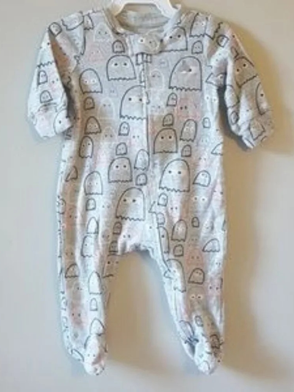 GAP Light Gray Ghost Print Footed One-Piece